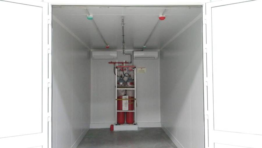 Interior contenedor modular prefabricado