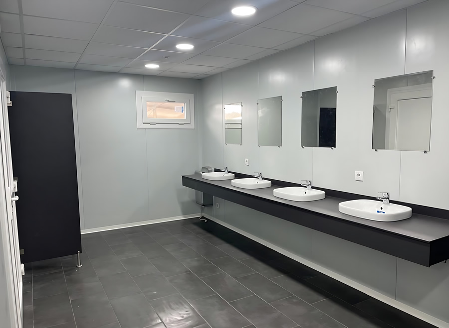 Lavabos para vestuario prefabricado modular